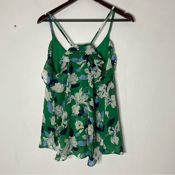 Japna Size Large Green Floral Ruffle Tank Blouse NEW - Picture 5 of 7